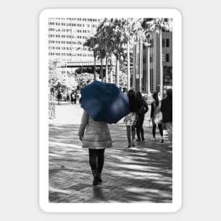 The Lady with the Blue Umbrella 2 Sticker